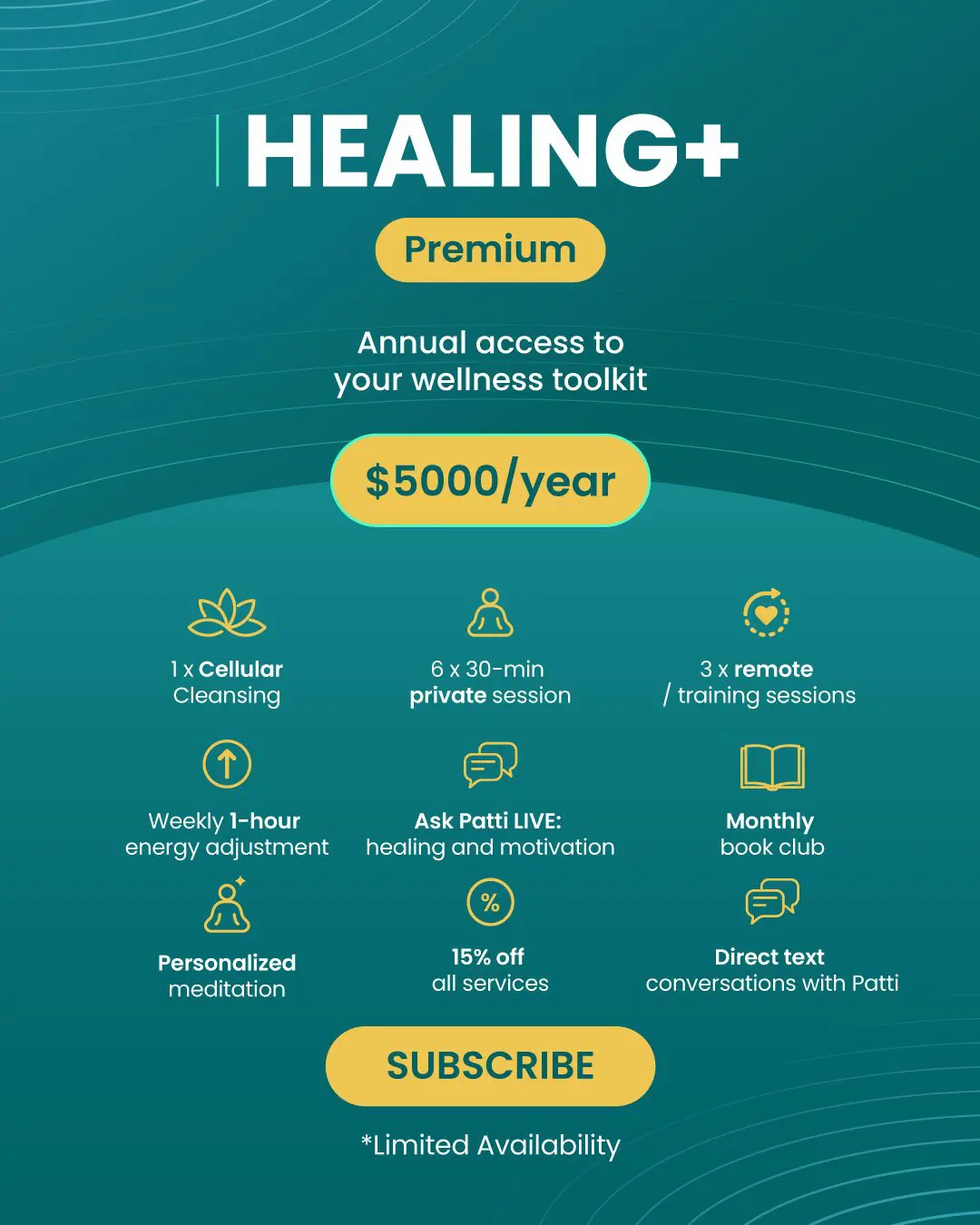 Patti's Healing+ Premium Plan Information