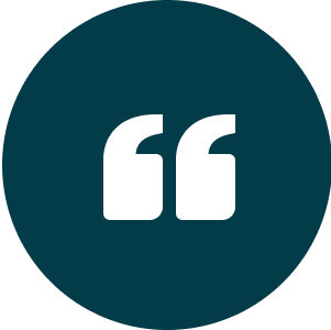 Quotation marks icon on dark background.